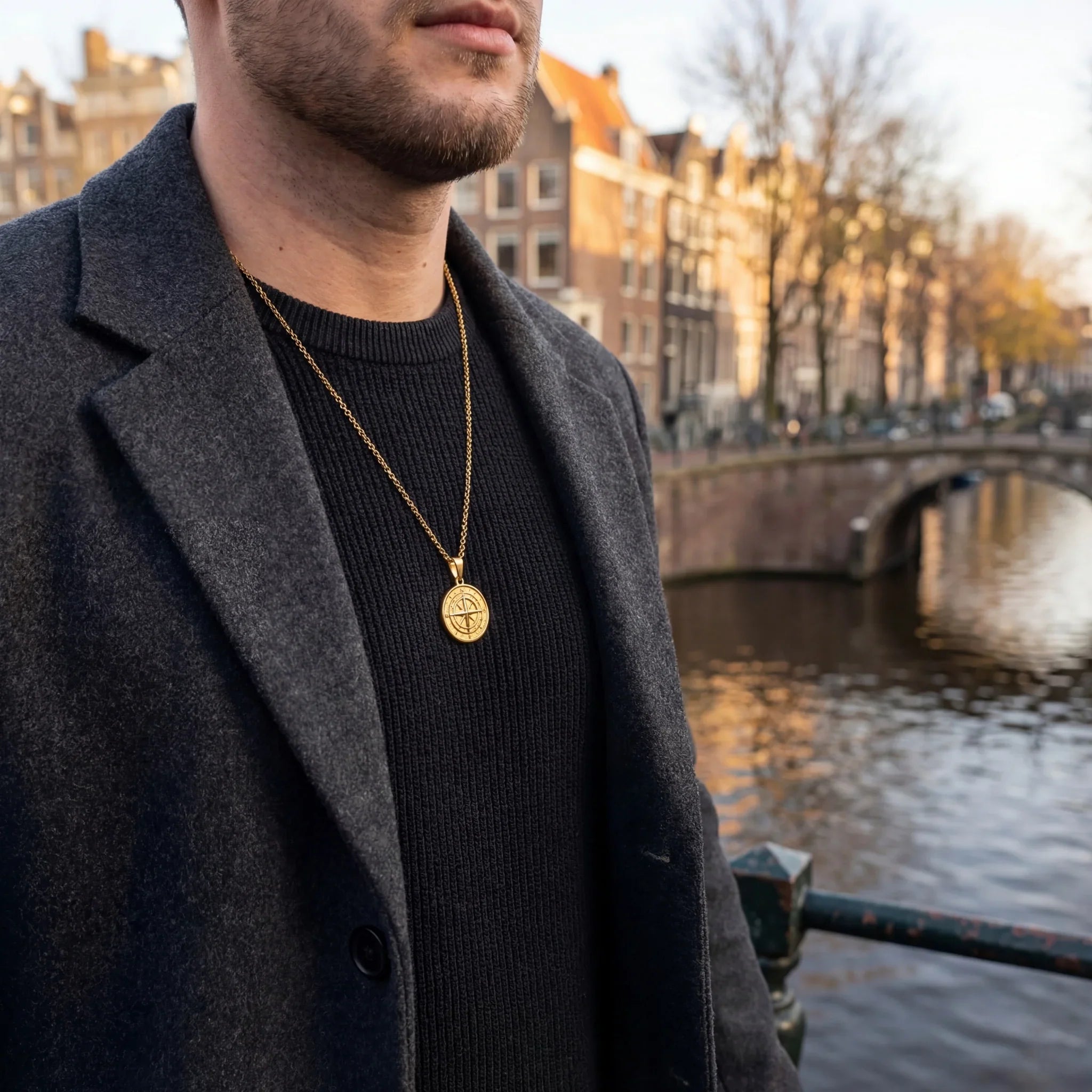 Small Compass Pendant (Gold)