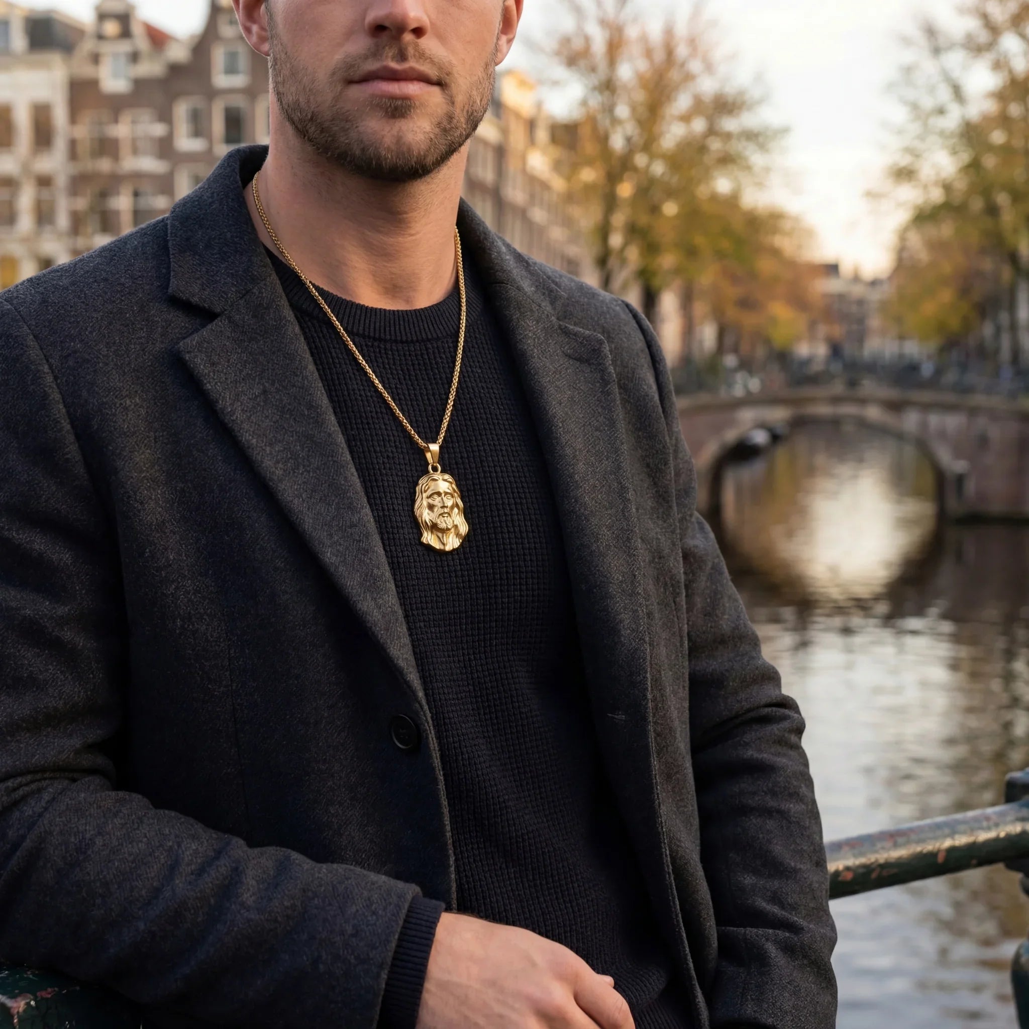 Jesus Piece Pendant (Gold)