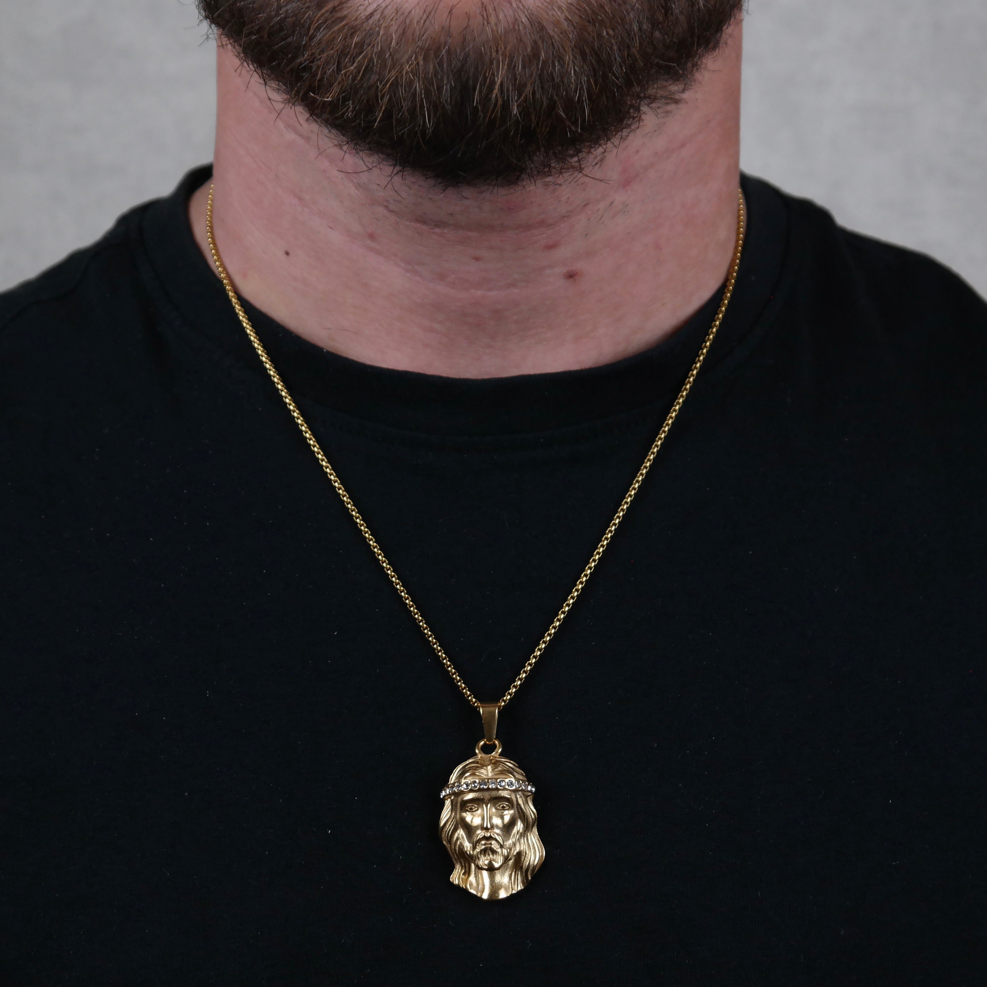 Jesus Piece Iced Pendant (Gold)