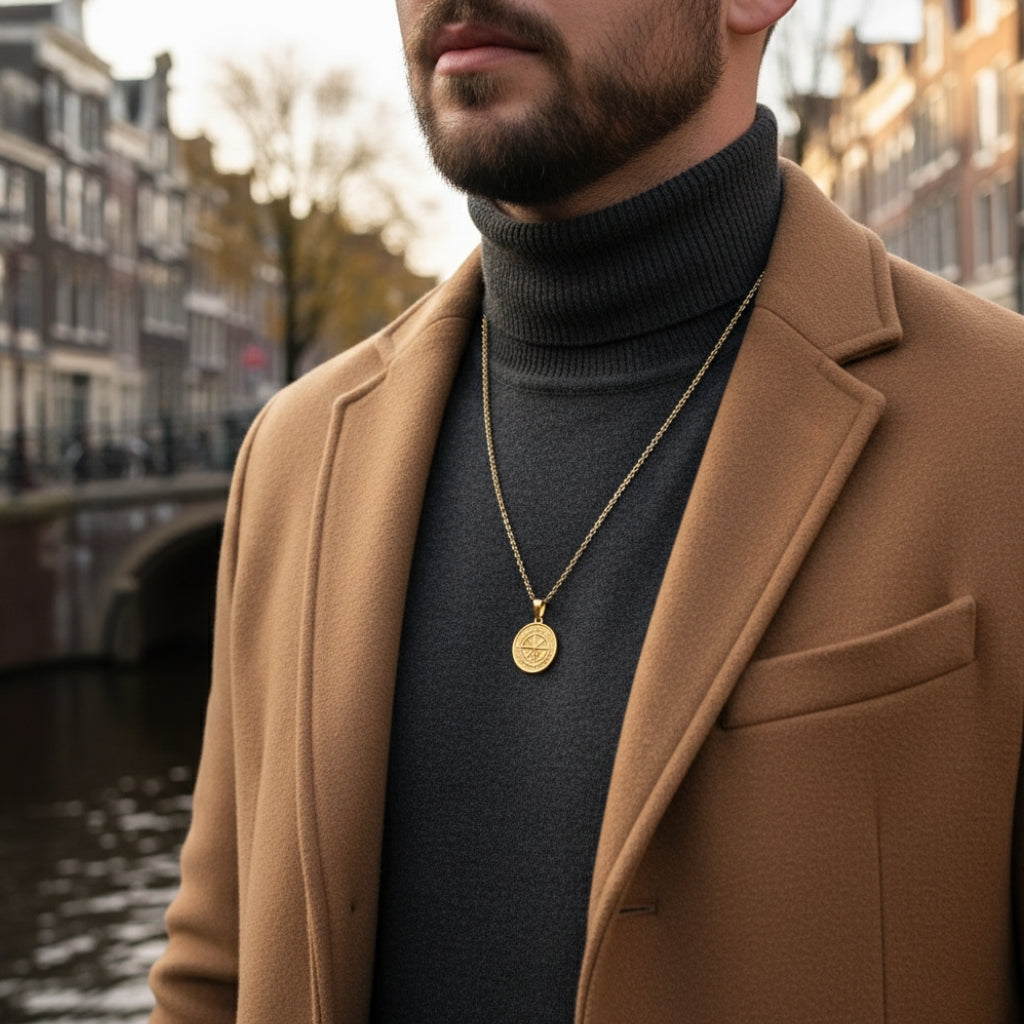 Small Compass Pendant (Gold)