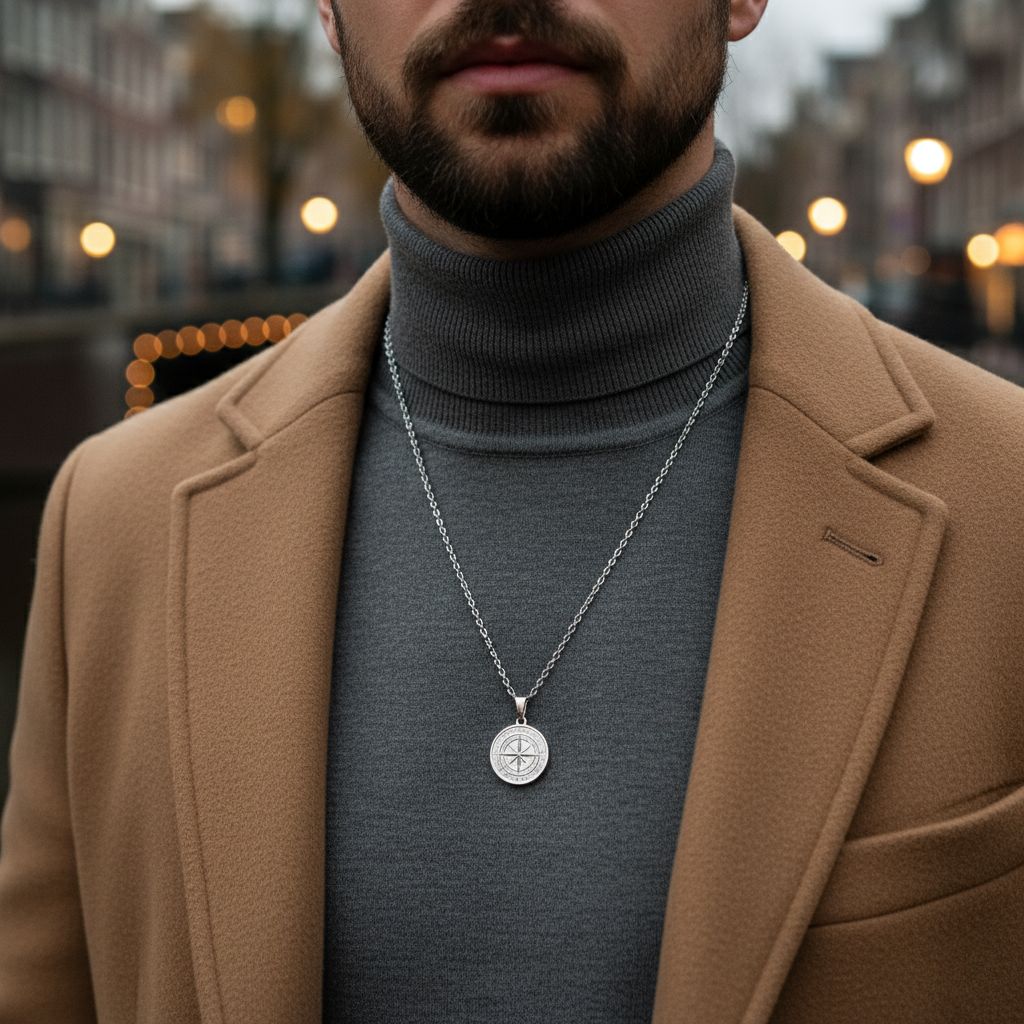 Small Compass Pendant (Silver)