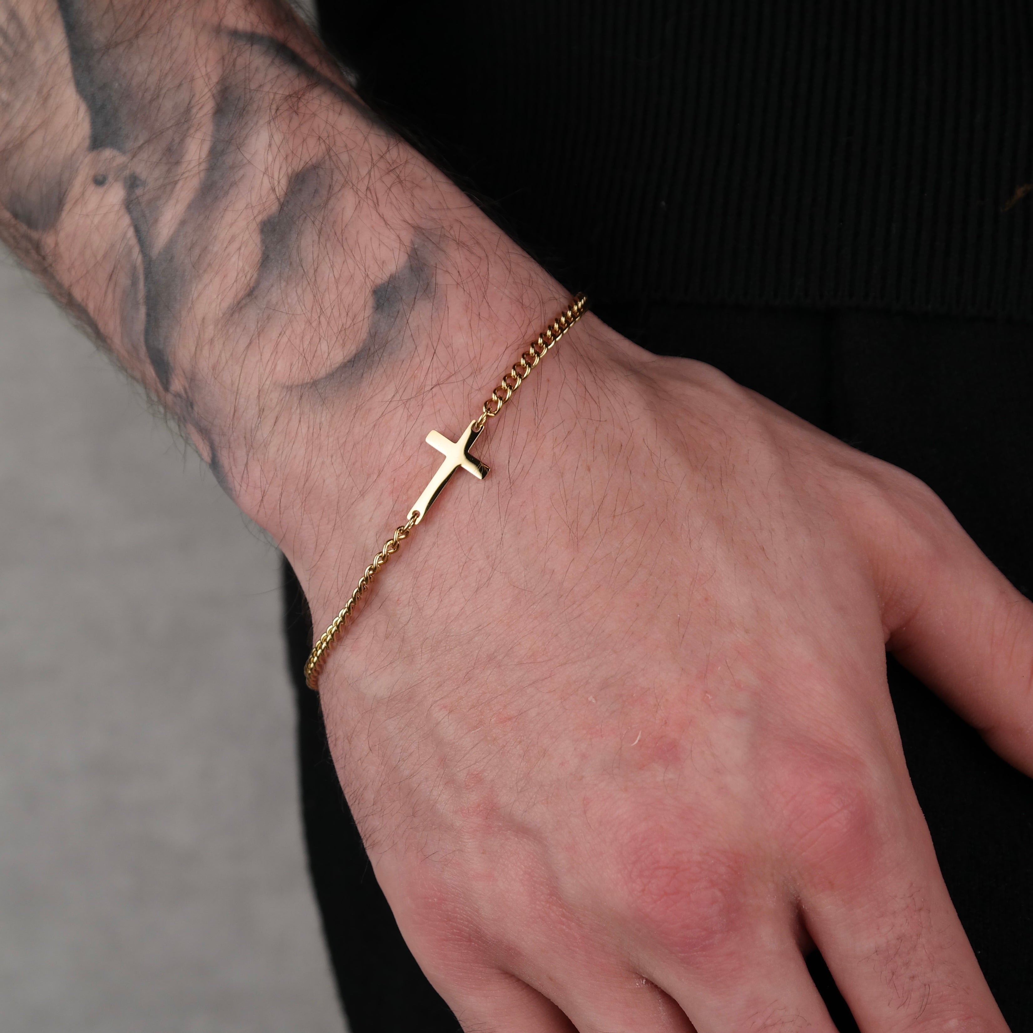 Cross Bracelet 2MM (gold)
