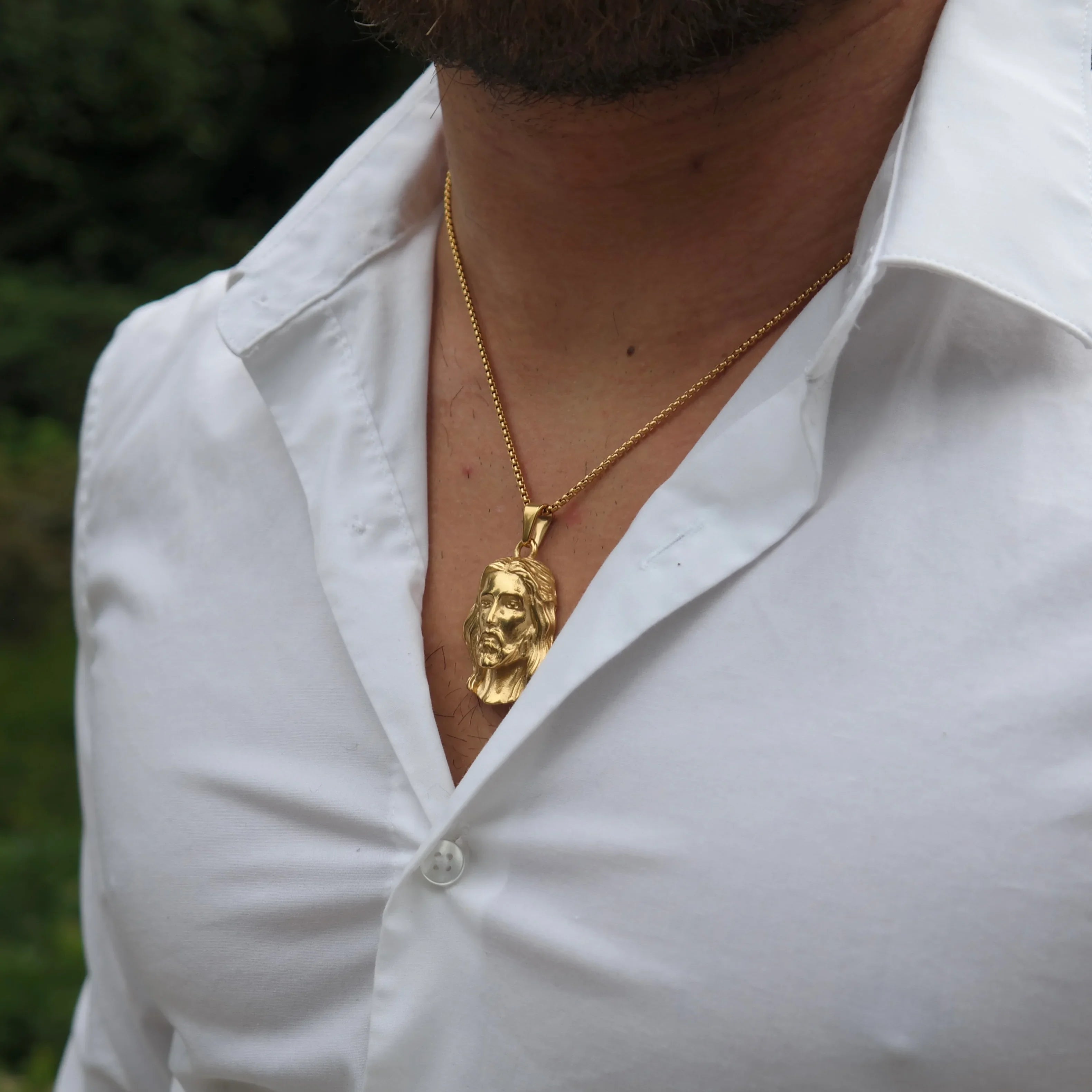 Jesus Piece Pendant (Gold)