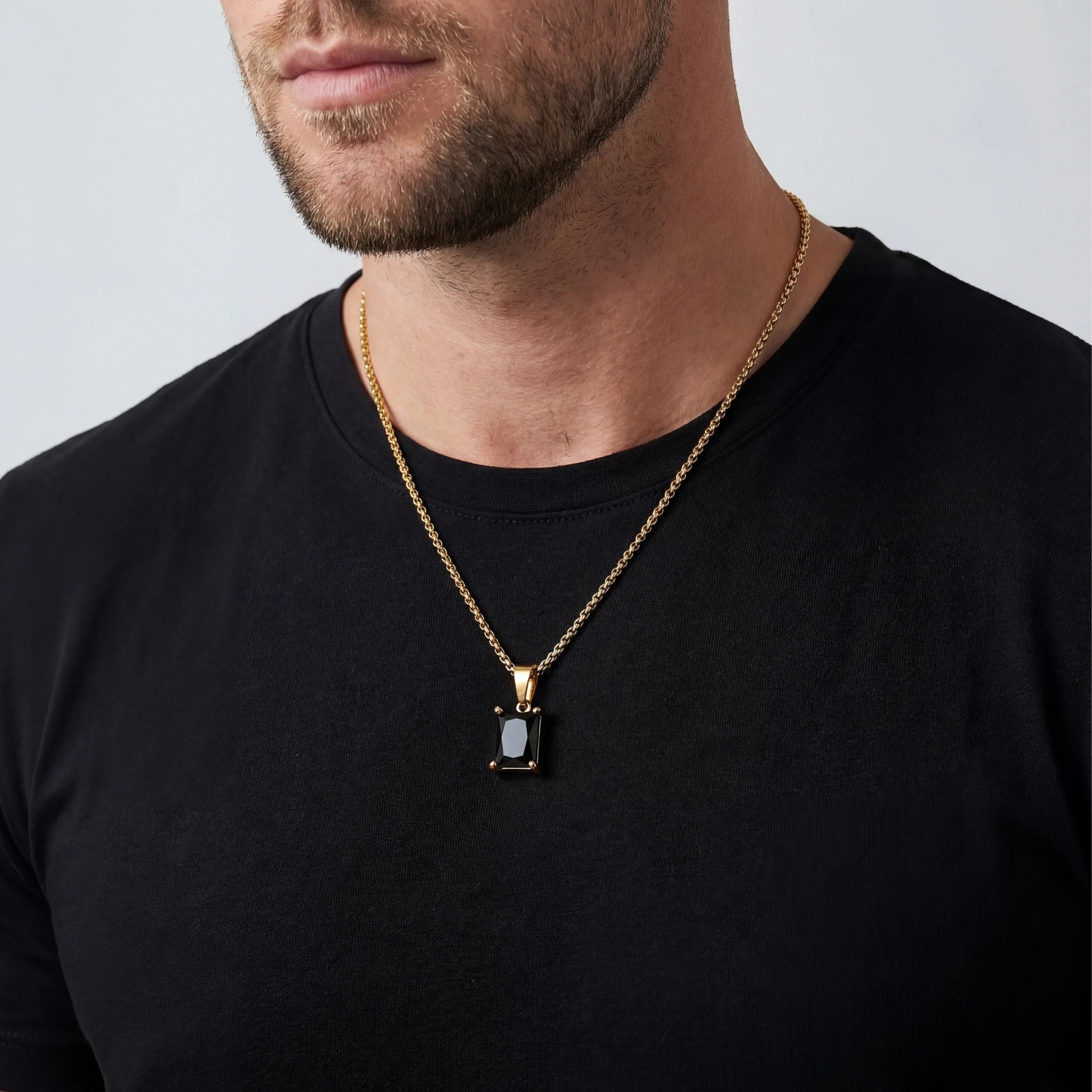 ONYX GEMSTONE NECKLACE (BLACK GOLD)