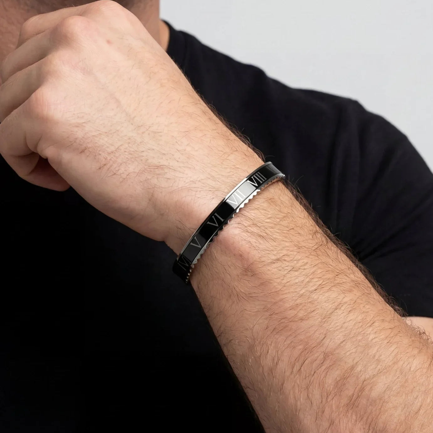 Rome Bracelet black (Silver)