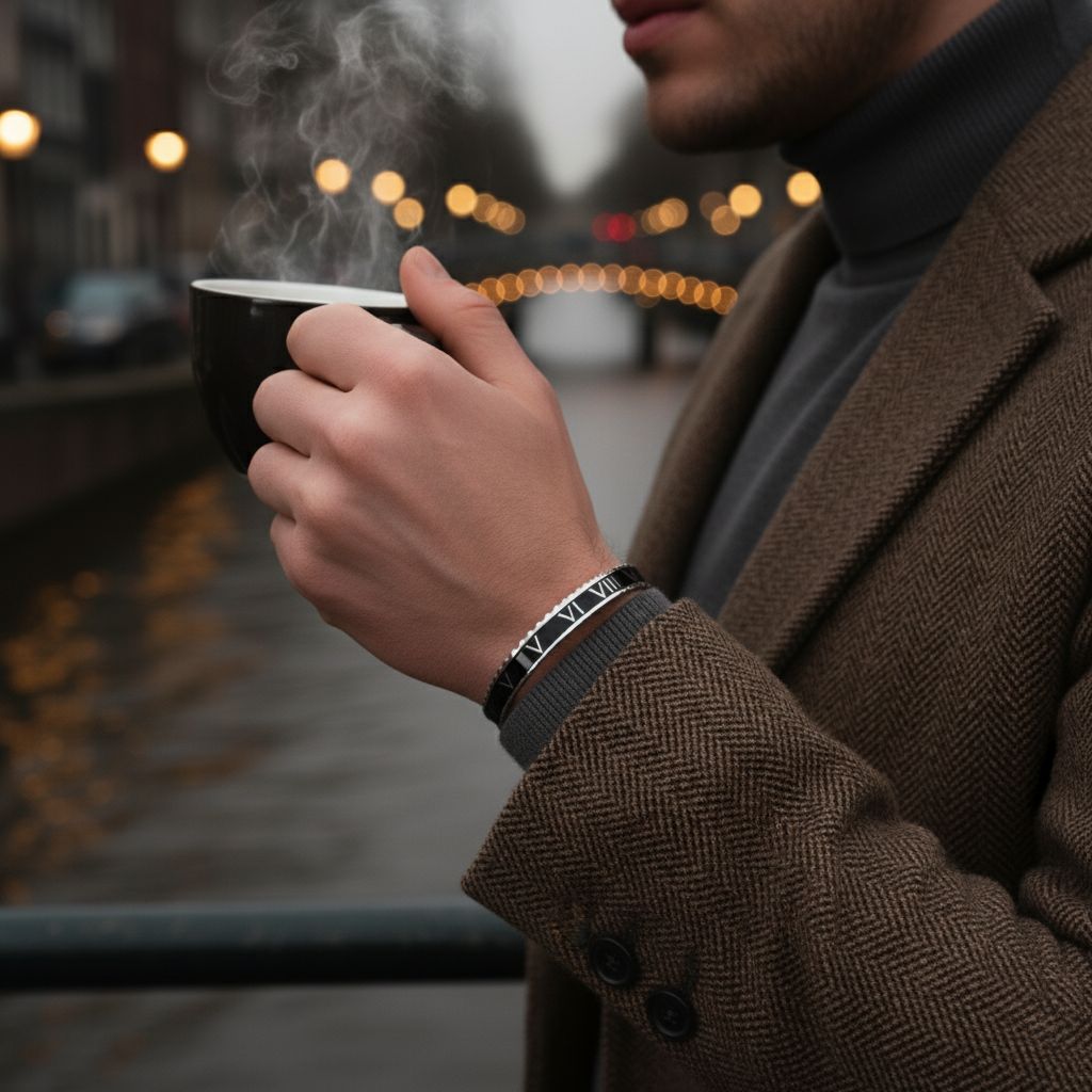 Rome Bracelet black (Silver)