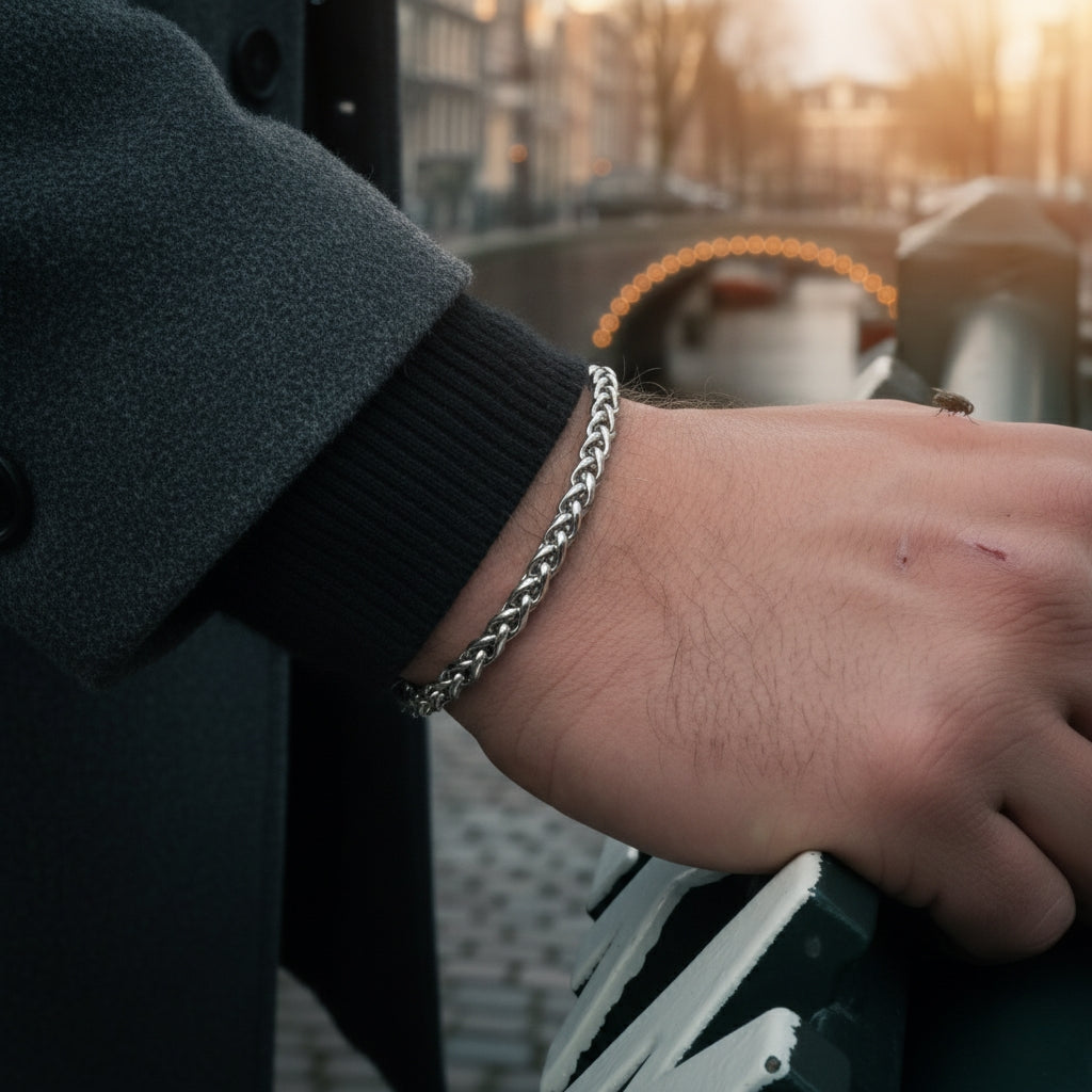 wheat Bracelet 5MM (silver)