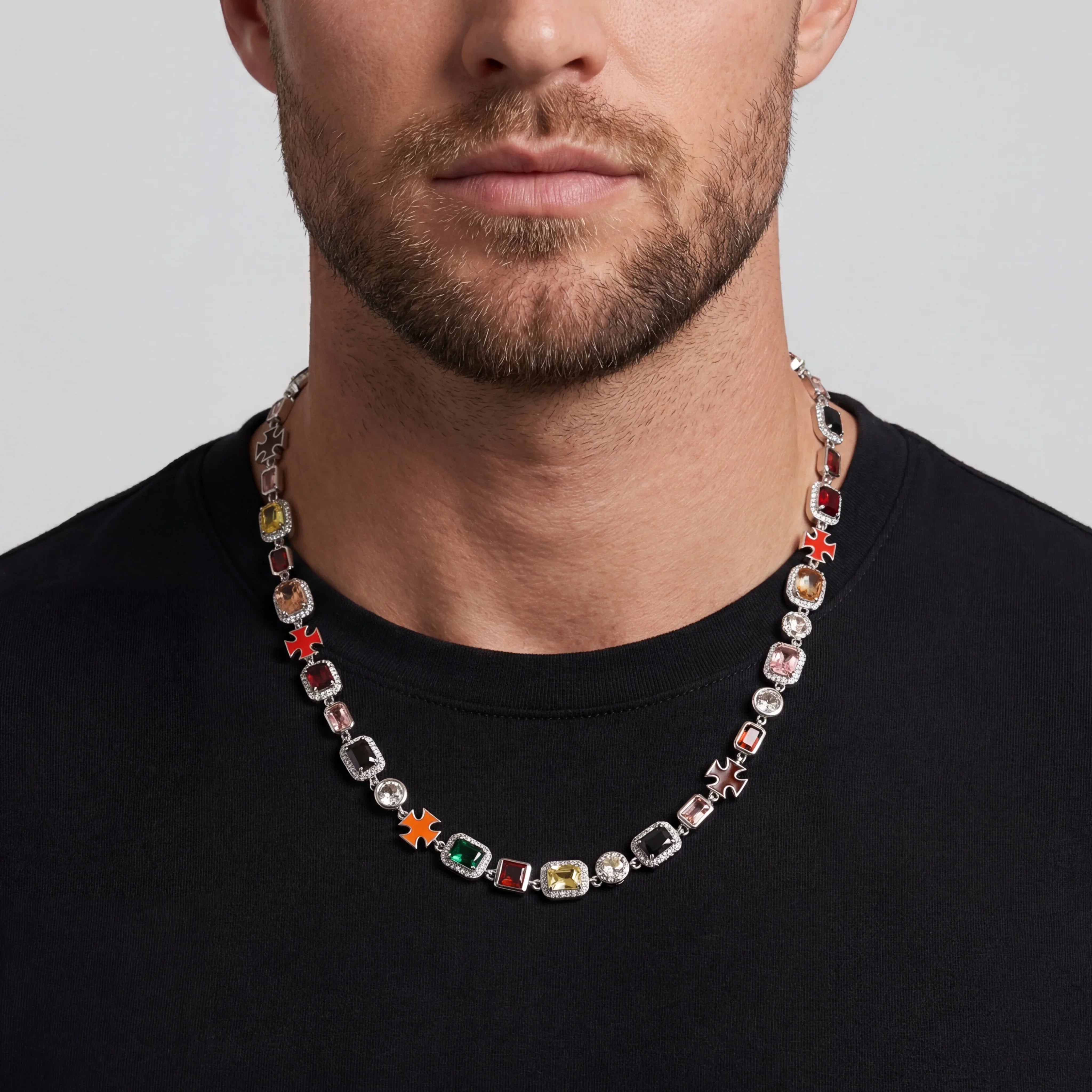 ROYAL GEMSTONE NECKLACE (SILVER)