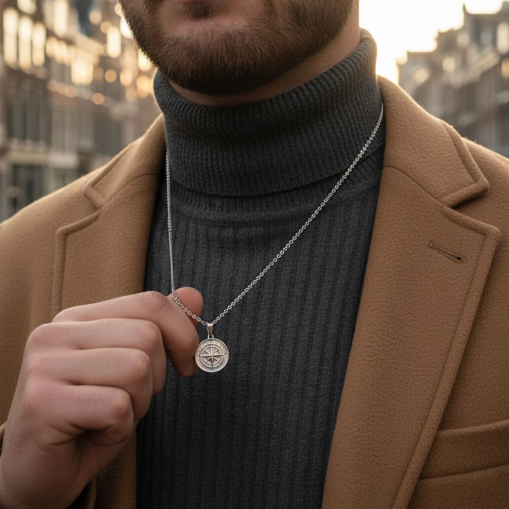 Small Compass Pendant (Silver)
