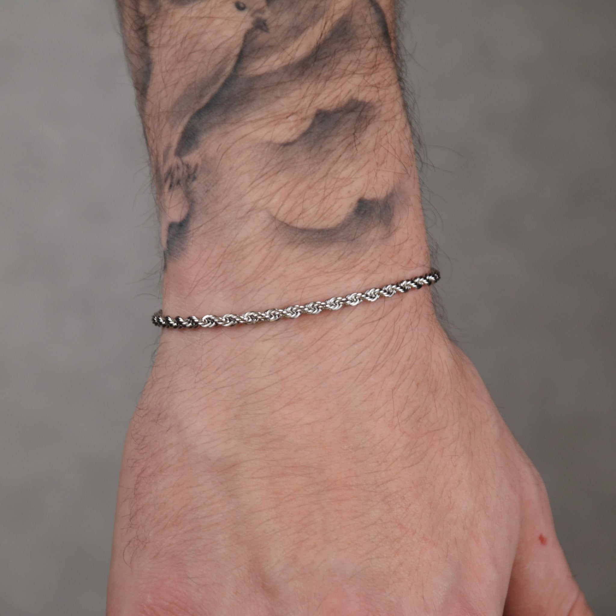 Rope Bracelet 3MM (Silver) - DeRuiterDR.