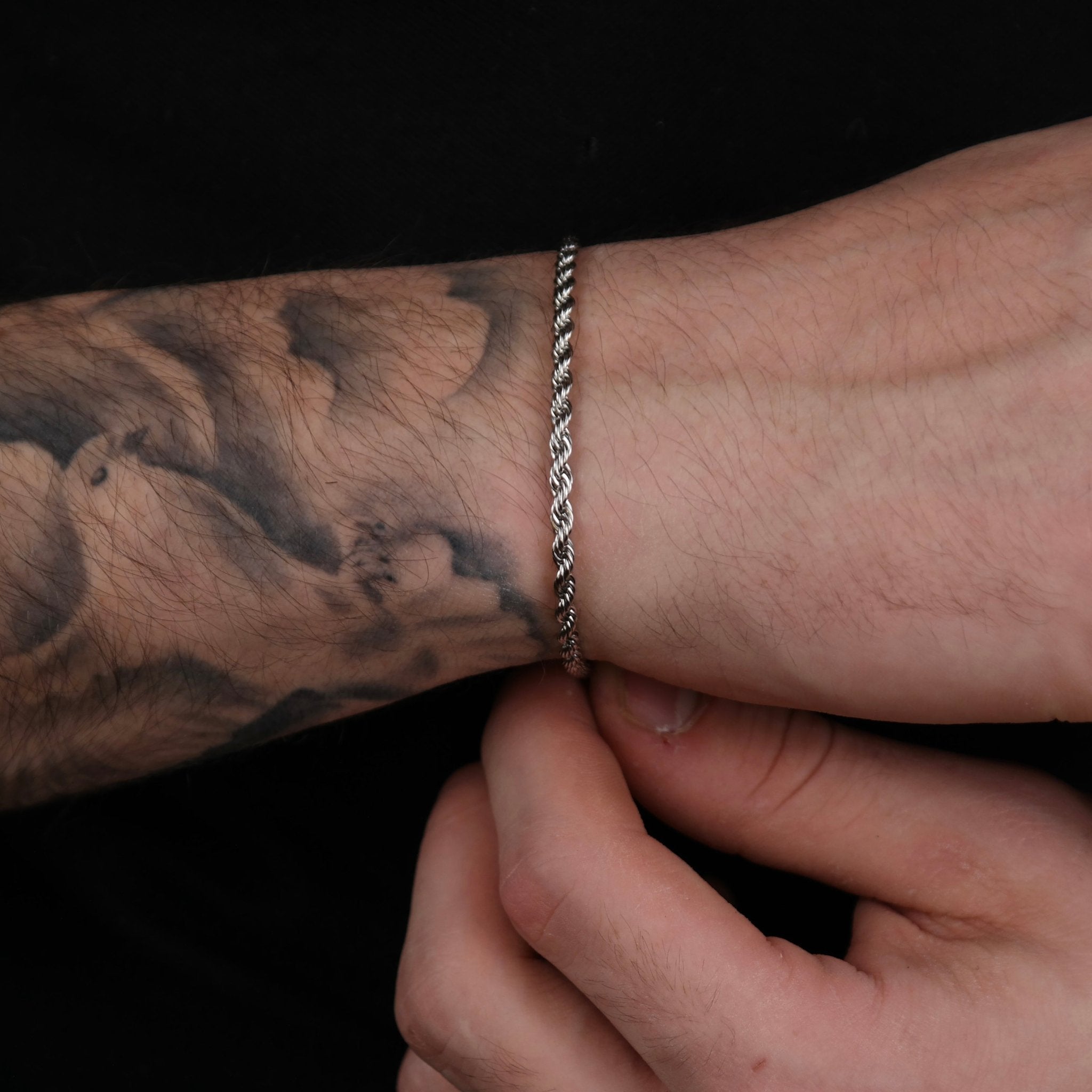 Rope Bracelet 3MM (Silver) - DeRuiterDR.
